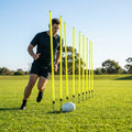 Aussie Rules Slalom Poles in fluorescent yellow for training