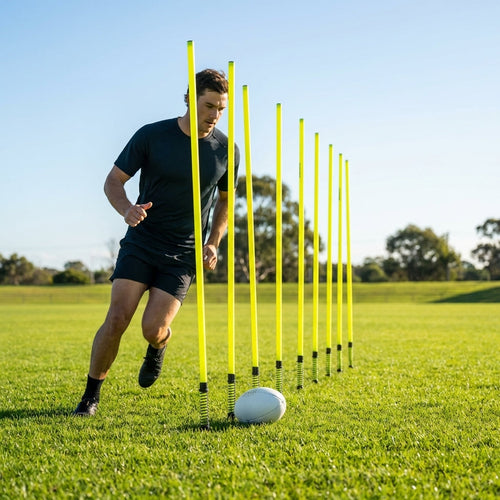 Aussie Rules Slalom Poles – 5ft or 6ft Yellow – Shatterproof PVC – Training Field