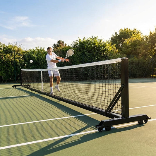 Freestanding tennis posts made from 80mm aluminium for indoor and outdoor use - product detail