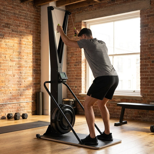 Ski Exercise Machine – Black – Aluminium Alloy & Stainless Steel – Home & Gym Workout