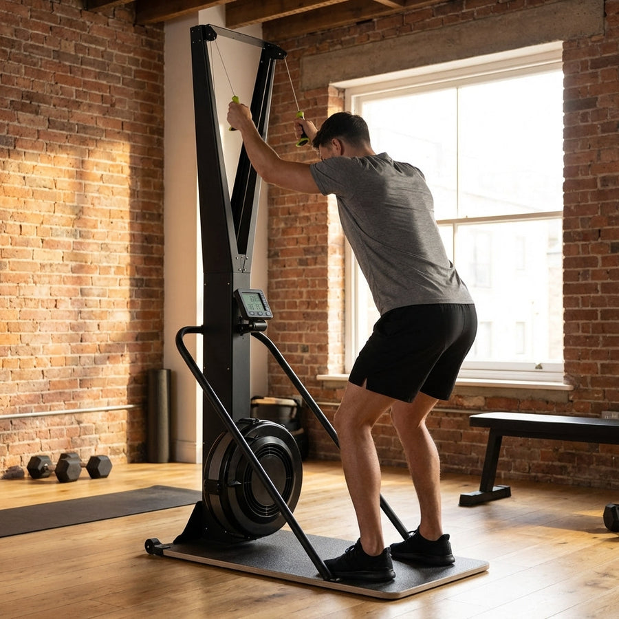 Ski Exercise Machine – Black – Aluminium Alloy & Stainless Steel – Home & Gym Workout