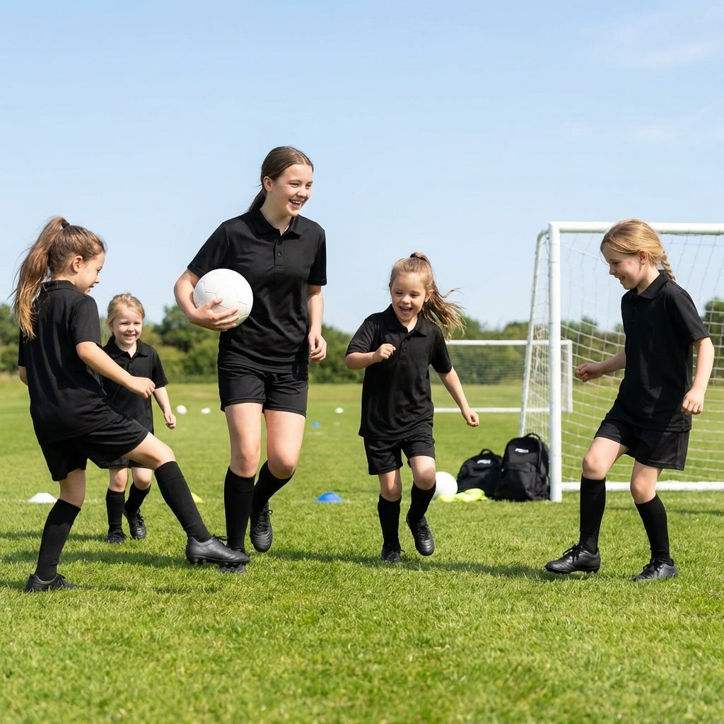 Junior Polo Shirts in Black, made from 100% Polyester - product detail