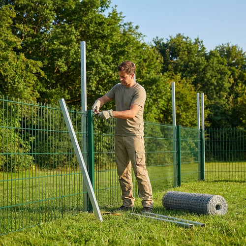 Ball Stop Net Posts – 2500mm Galvanised Steel – Outdoor Sports Use