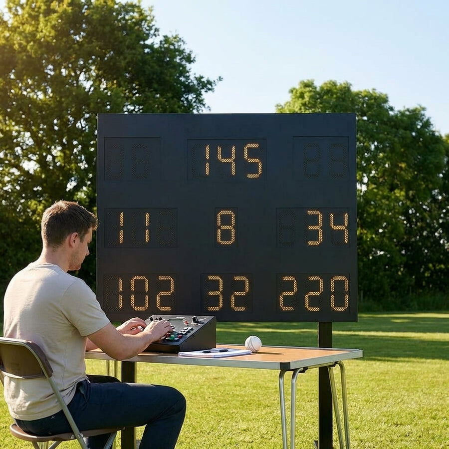 Electronic Cricket Scoreboard – Black – Durable PVC – Sports Venues