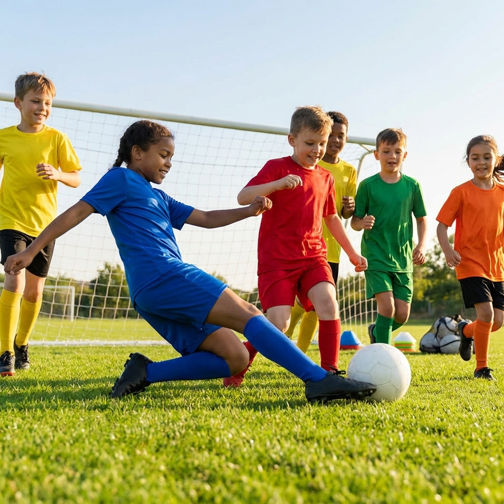 Kids' Football Kits for Ages 5-14, Lightweight Polyester - product detail