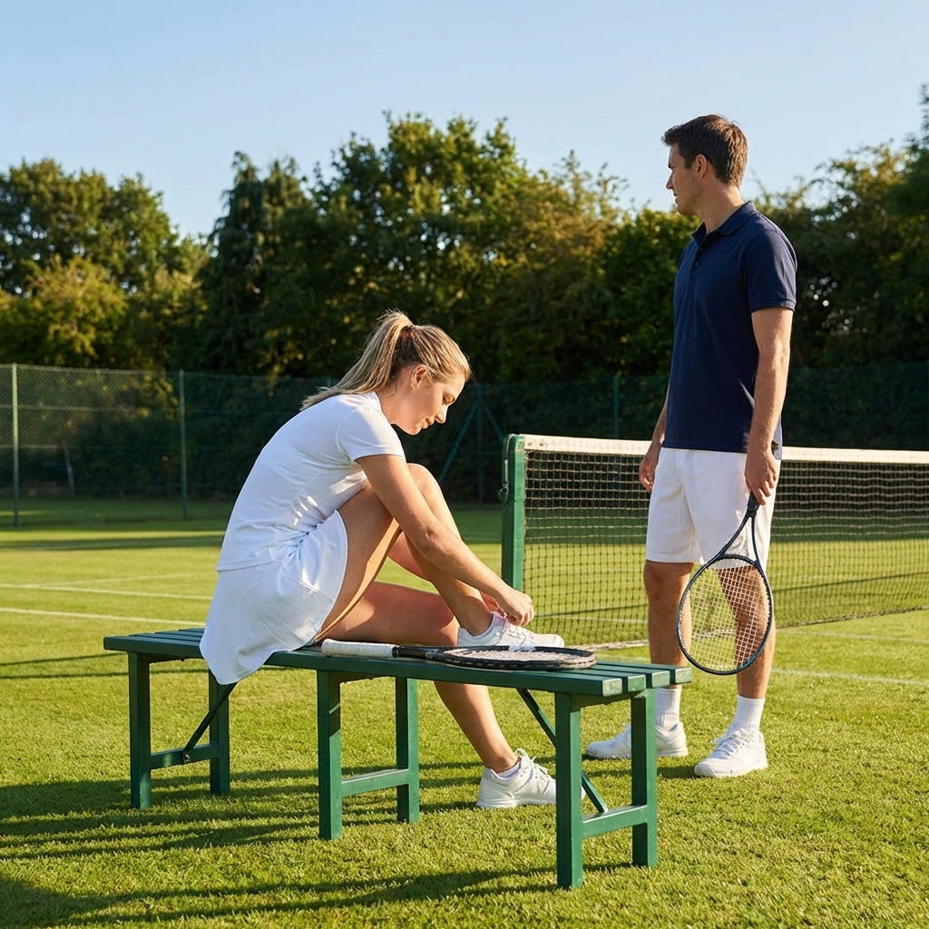 Tennis court bench made from UV treated plastic - product detail