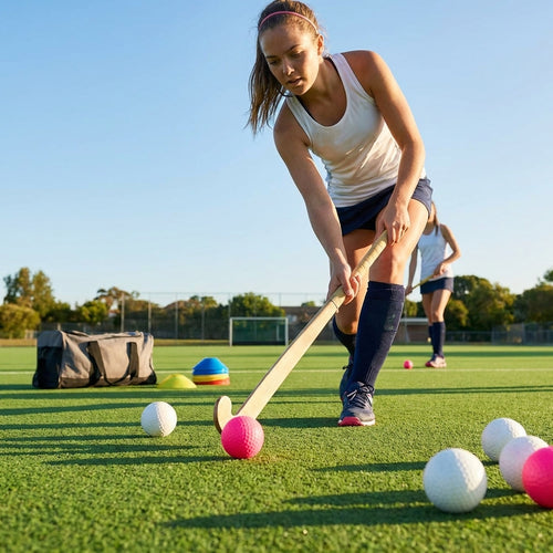 Training Hockey Balls – White/Fluro Pink – Grade 1 PVC – Home & Club Practice