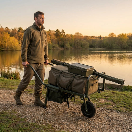 Fishing Trolley – Army Green – Steel Construction – All-Terrain Use