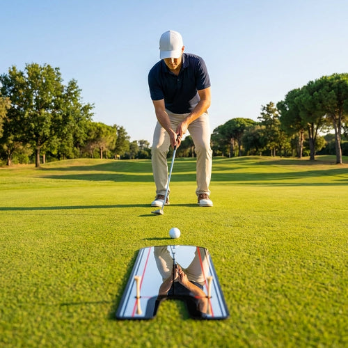 Golf Putting Alignment Mirror – 33x19cm – Reflective Plastic – Indoor/Outdoor Use
