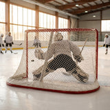Professional ice hockey goal net with 42mm mesh squares