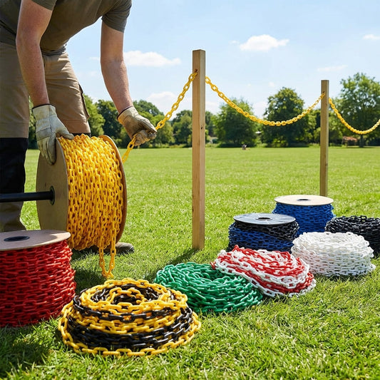 Plastic Chain Barrier in vibrant colours for versatile use - product detail