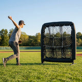 Baseball pitching target with adjustable height for indoor and outdoor use