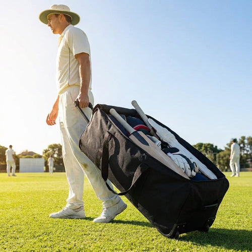 Cricket Team Kit Bag – Black – Wheeled – Sports Equipment Storage