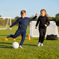 Kids' full zip tracksuit in polyester, shown in navy blue and black - product detail