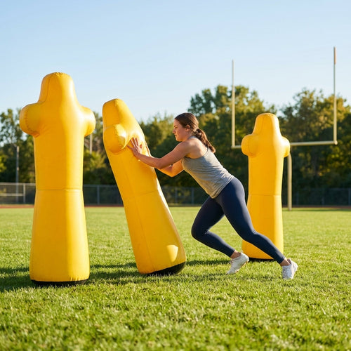 American Football Training Dummies – Junior & Senior – Yellow PVC – Indoor & Outdoor