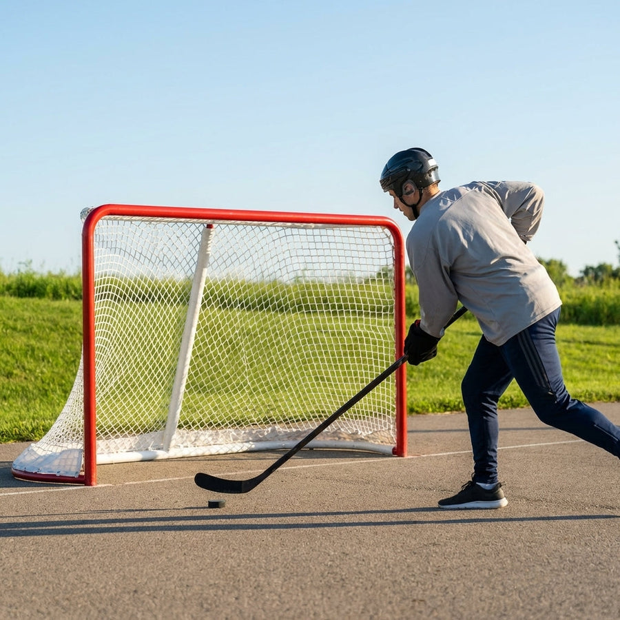 Street Hockey Goal – Red – Heavy Duty Steel – Outdoor Sports