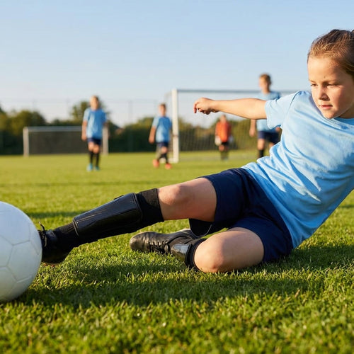 Kids' Shin Pads – Black-Out/White-Out – Carbon Shell – Football Training