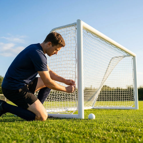 Replacement Hockey Goal Nets – White – Durable Polyester – Sports Grounds