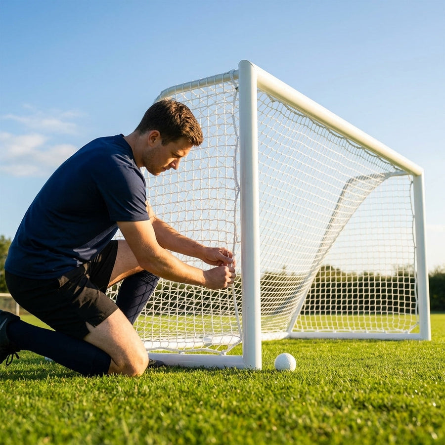Replacement Hockey Goal Nets – White – Durable Polyester – Sports Grounds