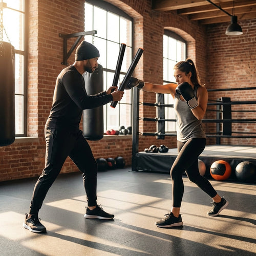 Boxing Precision Training Sticks – Black – Cowhide Leather – Gym & Home Use