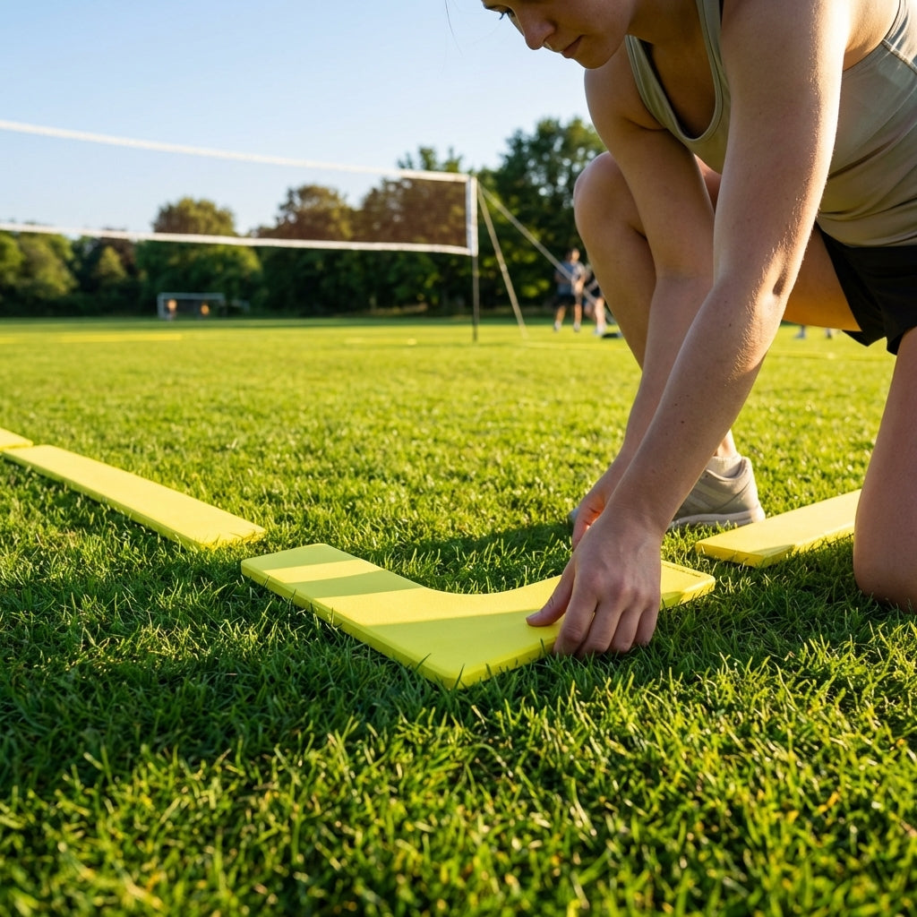 Rubber Badminton Court Lines in yellow with anti-slip design - product detail