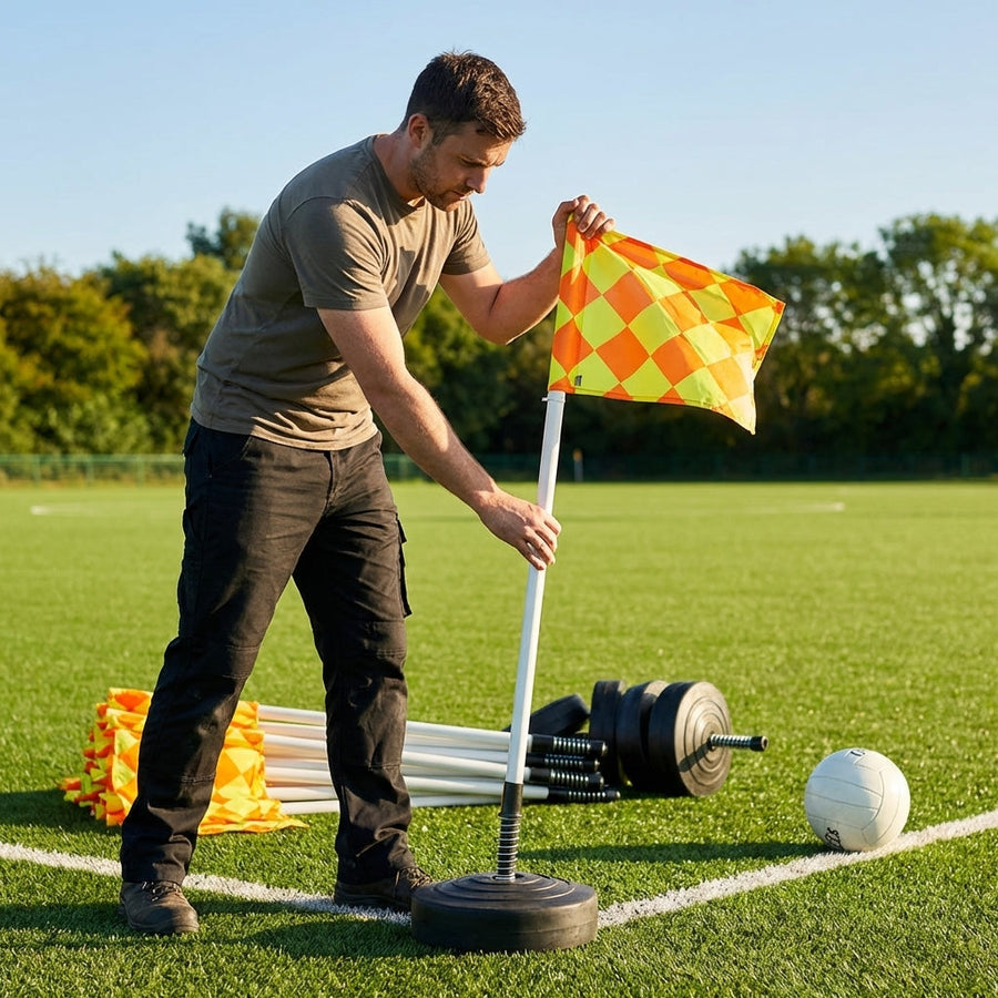 Gaelic Football AstroTurf Corner Flags – 5ft – Weatherproof PVC – Sports Pitches