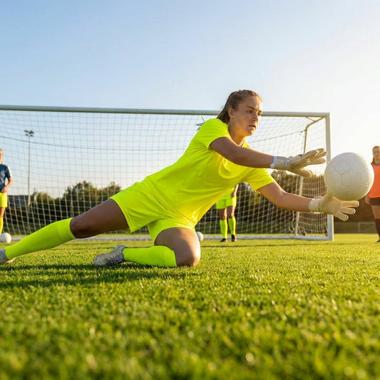 Women's Goalkeeper Kit with shirt, shorts, and knee-high socks - product detail