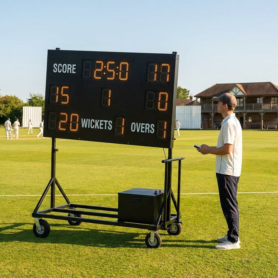 Electronic Cricket Scoreboard – 1.1m x 1.2m – Anodised Aluminium – Clubs & Schools