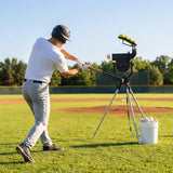 Baseball pitching machine with adjustable speed and TPE wheel