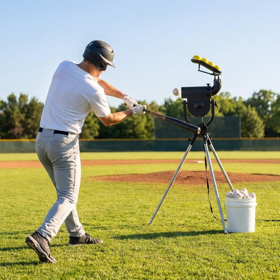 Baseball Pitching Machine – Adjustable Speed – TPE Wheel – Indoor/Outdoor Training