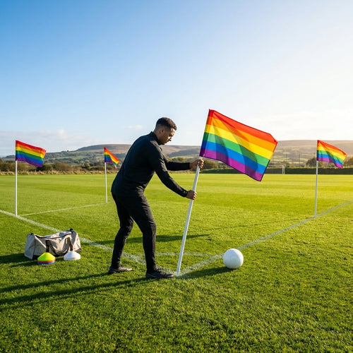 Rainbow Corner Flags – Multicolour – Premium Nylon – Sports Fields