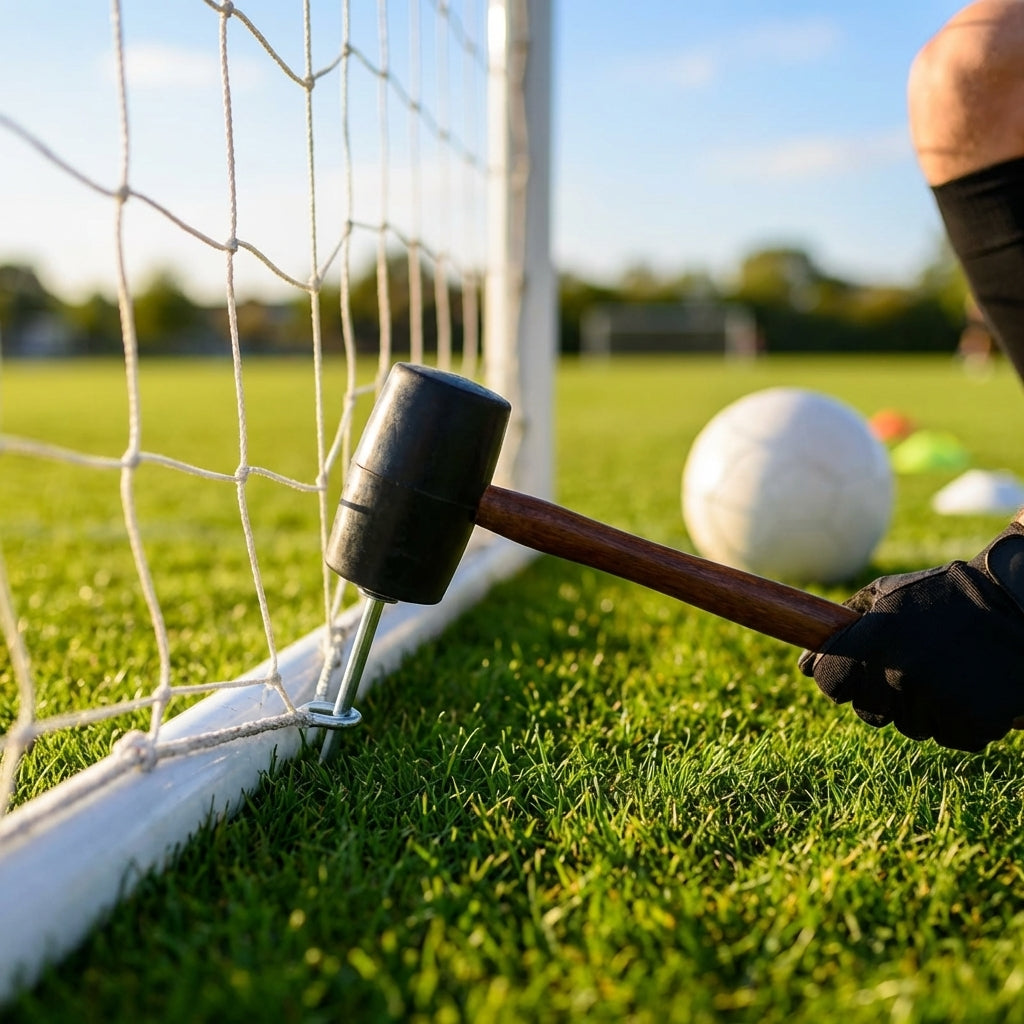 Rubber peg mallet with durable head for sports net setup - product detail