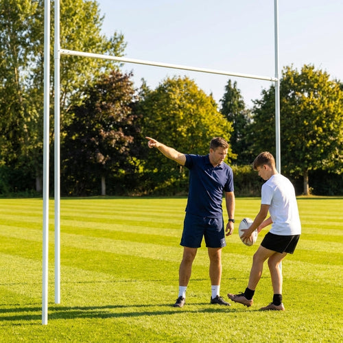 Mini Rugby Posts – 5m White – Aluminium – Schools & Sports Clubs