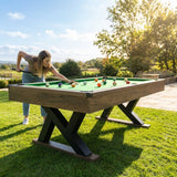 7ft pool table with green velvet surface and MDF finish - product detail
