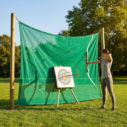 Archery Backstop Net – 6ft to 10ft – Nylon Mesh – Home & Competition