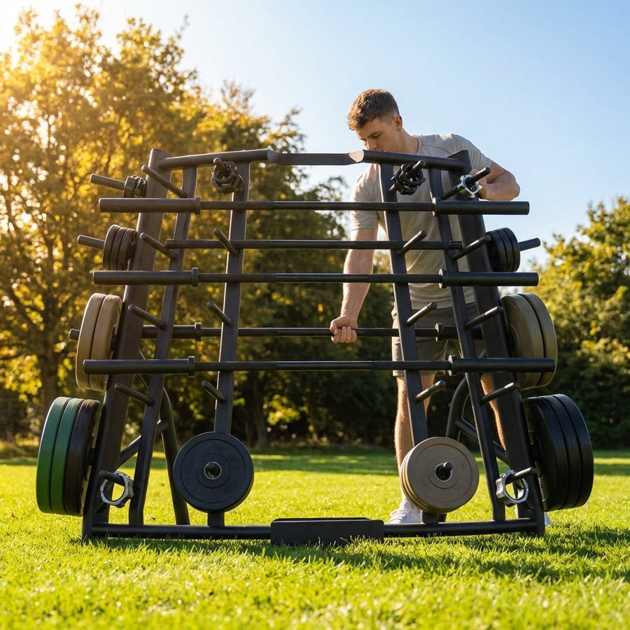 Barbell Rack – Steel – Reinforced Steel – Gym & Home Use
