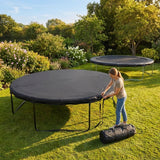 Black durable PE trampoline cover for garden protection - product detail