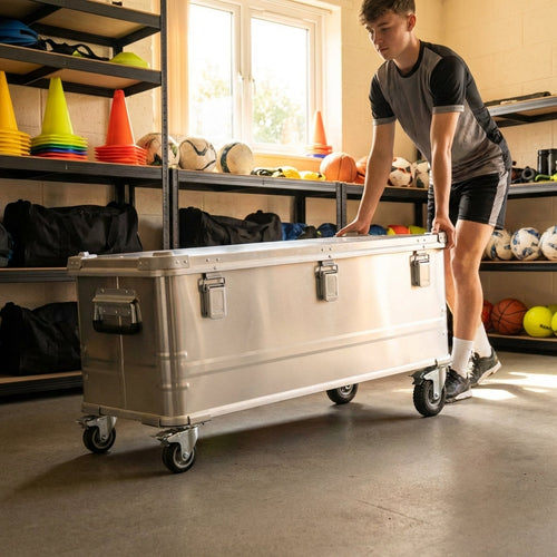 Clip-On Castor Wheels – 7.5cm Diameter – Aluminium Storage Box Mobility