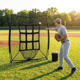 Portable baseball pitchers pocket with 9 strike zones for practice