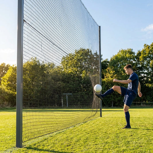 Ball Stop Net System with 8m high galvanised steel posts for sports grounds - product detail