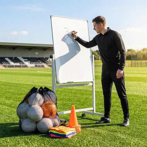 Sports Coaching Whiteboard – 150cm x 120cm – Double-Sided Mobile – Indoor/Outdoor Use