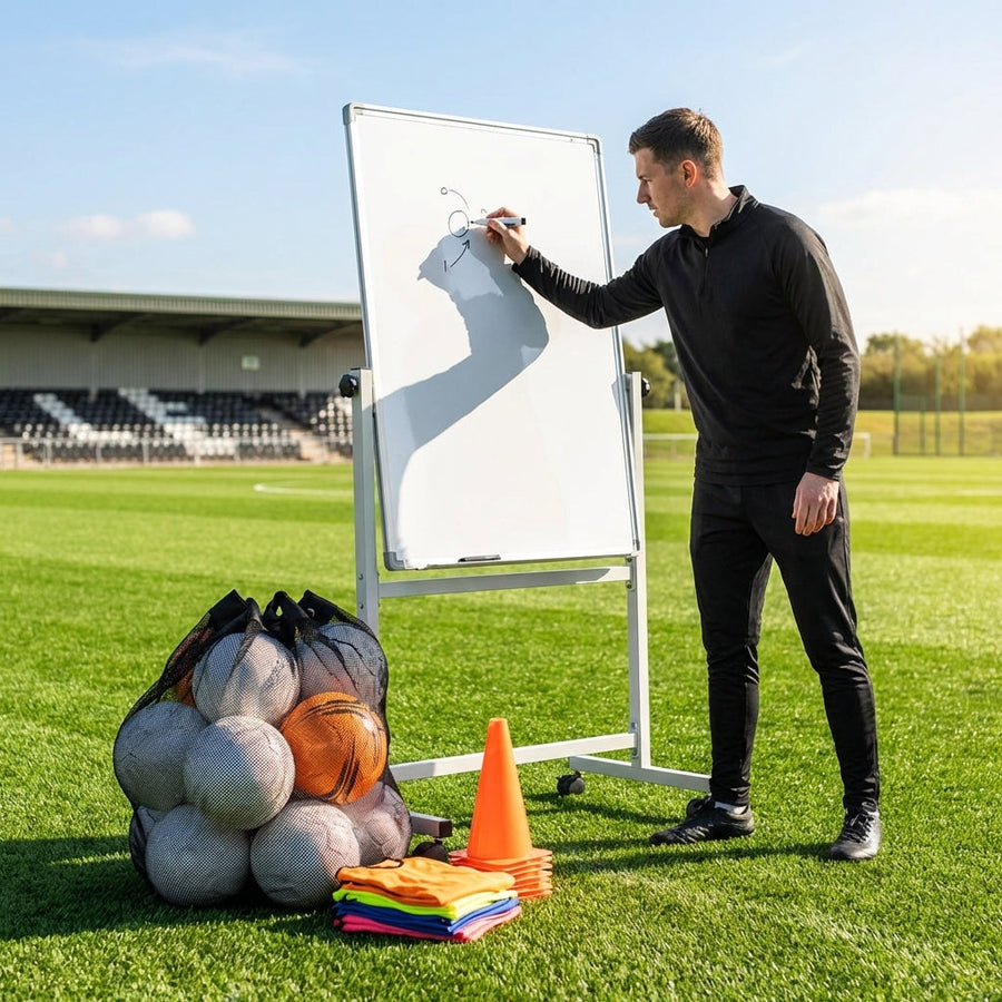 Sports Coaching Whiteboard – 150cm x 120cm – Double-Sided Mobile – Indoor/Outdoor Use