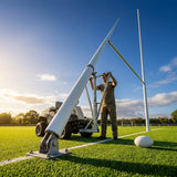 Aluminium hinged rugby posts for professional grounds - product detail