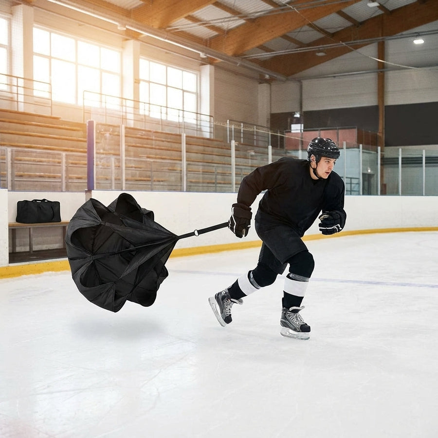 Ice Hockey Speed Chute – 137cm Black/White – Durable Polyester – Training Aid