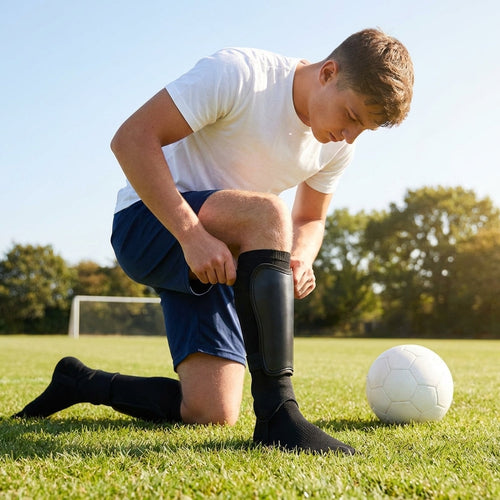 Football Shin Pads with Ankle Protectors – XXS-M/L – Hard-Carbon Shell – For Youth & Amateur Players