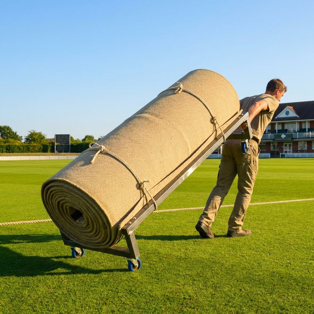 Aluminium cricket mat trolley for efficient transportation - product detail