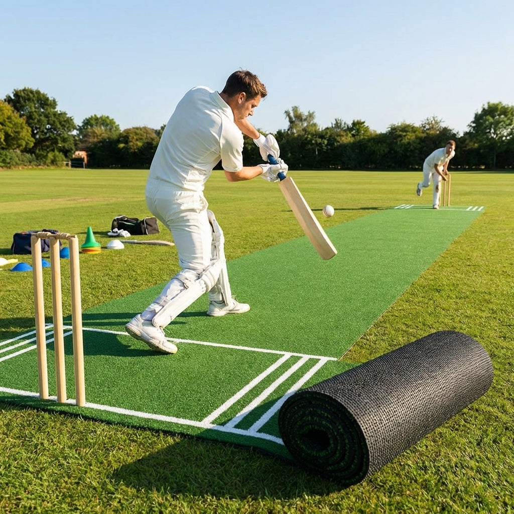 High-performance cricket matting with stump lines for clubs and schools - product detail