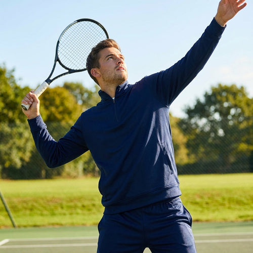 Men's Quarter Zip Tracksuit – 6 Sizes – Lightweight Polyester – Sportswear