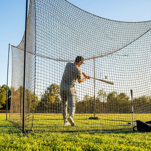 Baseball Batting Cage Net – 55ft Black – Durable Twisted Twine – Outdoor Training