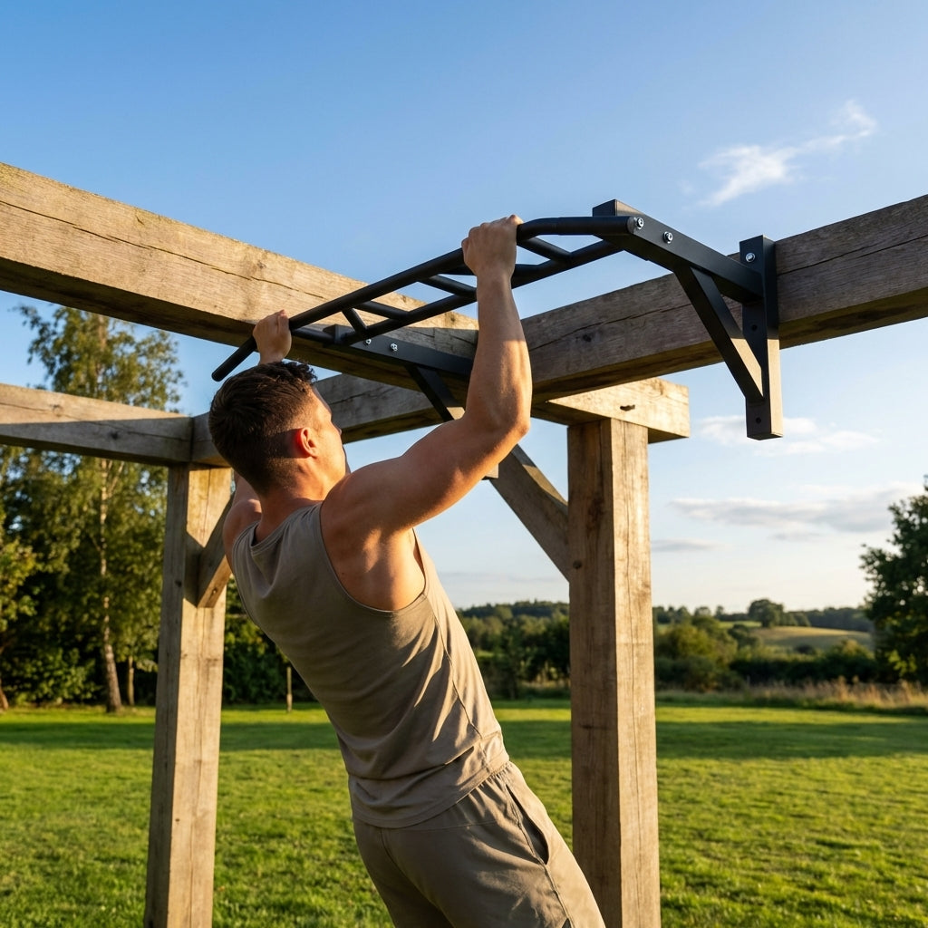 Multi-Grip Pull Up Bar in Matte Black for Gym Use - product detail